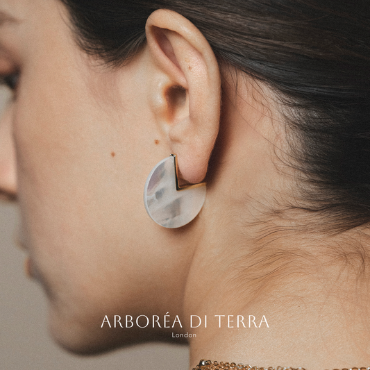 Lunari | Mother-of-Pearl Clip-On Earrings with Geometric Cut